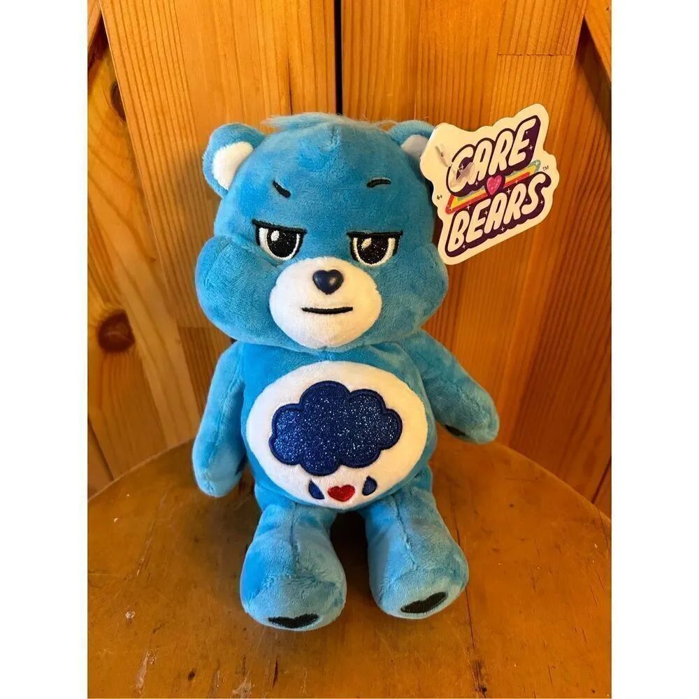 Care Bears 9" Bean Plush Glitter Belly Grumpy Bear Soft Huggable Material (4527)